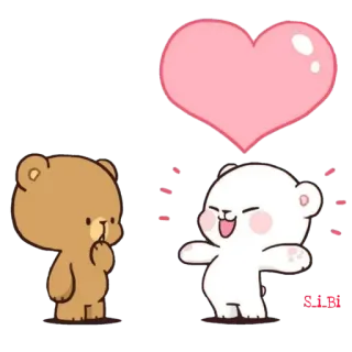 😜 f7b2b8ea ours, amour, mignon, dessin animé, coeur, animé telegram sticker