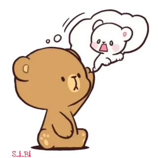 😗 f967123a 努力上班 ours, mignon, dessin animé, lait, travail, effort telegram sticker