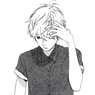 😕 64b83b03 anime, jongen, manga, personage, portret whatsapp sticker
