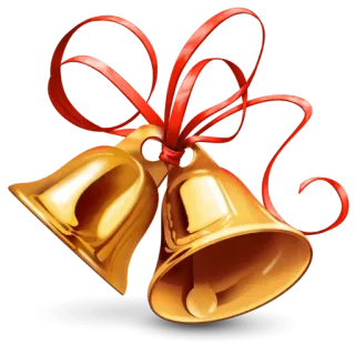 🎶 448b6c6a natal, lonceng, emas, merah, pita whatsapp sticker
