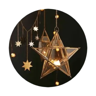 🌟 8c728b1c bintang, lampion, dekorasi, gantung, emas, geometris, natal whatsapp sticker