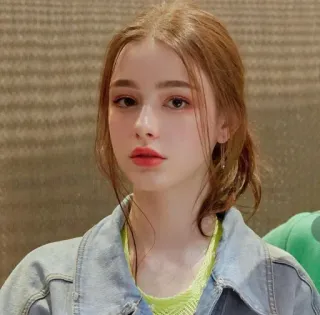 ❤️ cd507e7e женщина, портрет, девушка, лицо, красота, джинсовая куртка whatsapp sticker