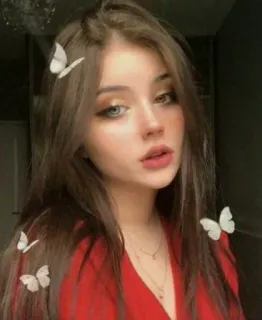 🦋 ea295947 женщина, портрет, бабочки, девушка, красота, мода, милая whatsapp sticker