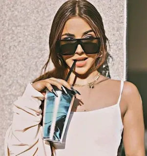 🥤 ecf88fa7 женщина, девушка, солнцезащитные очки, напиток, портрет, женский whatsapp sticker