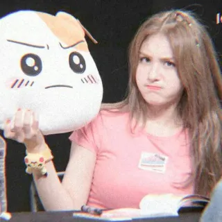 ❤️ f14f9a65 женщина, человек, выражение, милый, плюш, мягкая игрушка, каваий whatsapp sticker