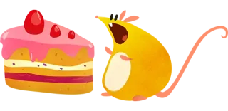 🐀 551c6bfa ケーキ, デザート, かわいい, マンガ, 甘い, 動物, カワイイ whatsapp sticker