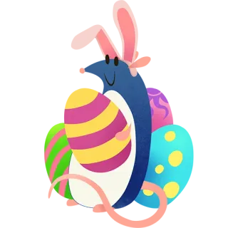 🐰 68d0f4f5 イースター, うさぎ, バニー, 卵, お祝い, 動物, 祝日 whatsapp sticker