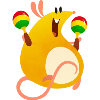 🥁 deeefd39 漫画, ネズミ, 動物, 面白い, かわいい whatsapp sticker