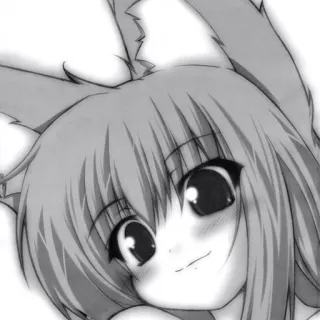 😊 4feab63a anime, cute, manga, kawaii, girl, fox girl, kemonomimi telegram sticker
