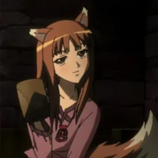 ☺ a6d52211 Holo Spice and Wolf anime, wolf, girl, spice and wolf, holo telegram sticker