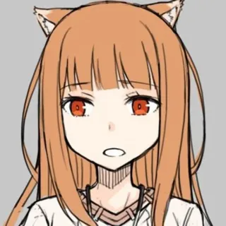 😒 e896dd24 Holo Spice and Wolf anime, wolf girl, Holo, Spice and Wolf, kemonomimi telegram sticker