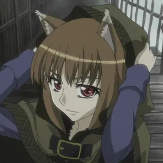 😏 ed2110c7 Holo Spice and Wolf anime, wolf girl, Holo, Spice and Wolf, fantasy, furry telegram sticker