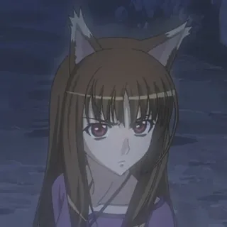 😠 f55257cd Holo Spice and Wolf anime, wolf girl, Holo, Spice and Wolf, kemonomimi, ears, angry telegram sticker