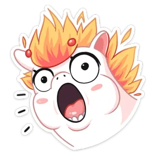 😮 b8257507 scioccato, orrore, sorpresa, cartone animato, animale, panico, espressione, impaurito telegram sticker