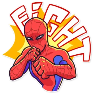 👊 71f8c438 Spider-Man FIGHT super-héros, Marvel, comics, combat, Spider-Man telegram sticker