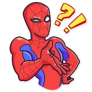 ⁉ aa8a14d4 Spider-Man spider-man, marvel, héros, question, exclamation telegram sticker