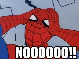 😫 dbc79a52 Spider-Man NOOOOOOO!! スパイダーマン, マーベル, コミック, 悲しい, アニメ whatsapp sticker