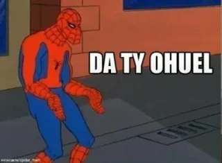 🌞 45297a27 Spider-Man DA TY OHUEL spider-man, marvel, meme, engraçado, super-herói telegram sticker