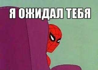😐 5e0a89ee Spider-Man Я ОЖИДАЛ ТЕБЯ spider-man, esperando, expectativa, super-herói, marvel, história em quadrinhos telegram sticker