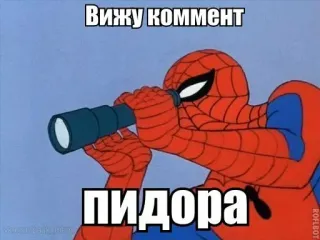 🔎 c634f74e Spider-Man Вижу коммент пидора spider-man, comentário, insulto, meme telegram sticker