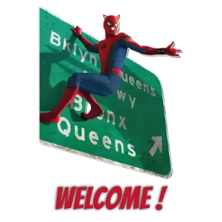 😀 6b6fd9ad Spider-Man WELCOME! ซูเปอร์ฮีโร่, หนังสือการ์ตูน, มาร์เวล, สไปเดอร์แมน, ยินดีต้อนรับ telegram sticker
