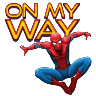 🏃 c7578396 Spider-Man ON MY WAY Человек-паук, супергерой, комикс, Marvel, В пути, Стикер telegram sticker