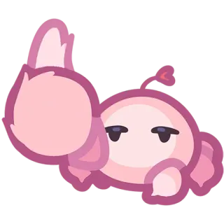 🖕 7f5005d7 cartoon, character, sticker, middle finger, gesture, pink telegram sticker