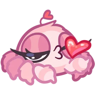 😘 844826e0 cartoon, heart, love, pink, kiss, Valentine's Day telegram sticker