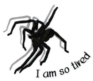 😲 722a969d I am so tired pająk, zmęczony, ciemny, pajęczak, śpiący telegram sticker