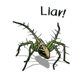 😲 e835de49 Liar! pająk, kłamca, owad, zwierzę telegram sticker