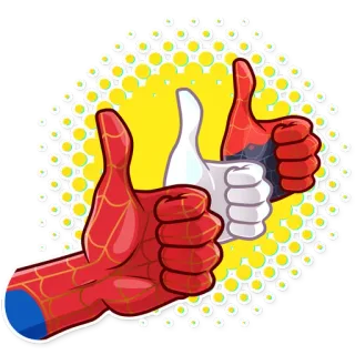 👍 47c51233 Spider-Man superhero, Marvel, komik, jempol, positif telegram sticker