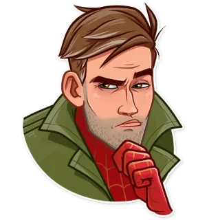 🤔 6b4c3ec4 Peter Parker Spider-Man spiderman, marvel, pahlawan, kartun, komik telegram sticker