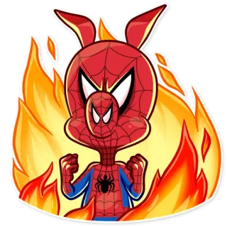 🤬 da77cd35 Spider-Ham marvel, spider-man, kartun, babi, spider-verse telegram sticker