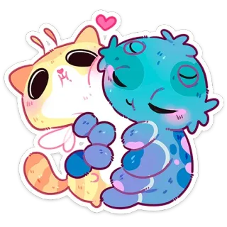 🥰 0f172d84 猫, モンスター, 愛, かわいい, 漫画, カワイイ telegram sticker
