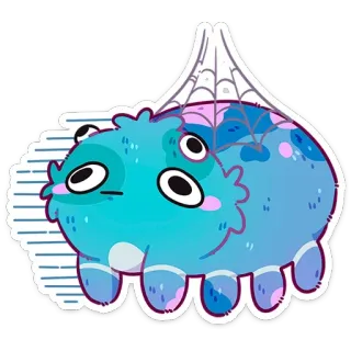 😐 3ad44396 クモ, かわいい, 漫画, 動物, 昆虫, ウェブ, 青, モンスター telegram sticker