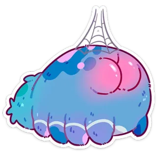 🍑 b4669ef2 クモ, かわいい, 漫画, 昆虫, 虫, ウェブ telegram sticker