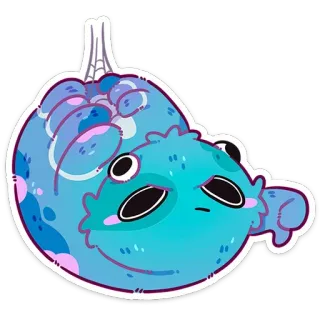 👎 38b5d780 クモ, 漫画, かわいい, 動物, 青, 丸い, ステッカー telegram sticker