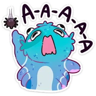 😨 5109938b A-A-A-A-A- モンスター, カートゥーン, かわいい, 恐怖, クモ, 叫び telegram sticker
