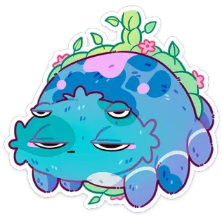 😑 75c9b526 ステッカー, 可愛い, 漫画, イラスト, モンスター, 植物 telegram sticker