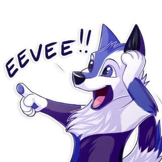 😋 0247df19 Eevee Pokémon EEVEE!! pokemon, evoli, anime, jeu, chien, dessin animé telegram sticker