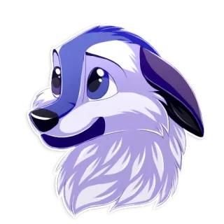 😐 02bae274 chien, loup, dessin animé, animal, mignon, autocollant telegram sticker