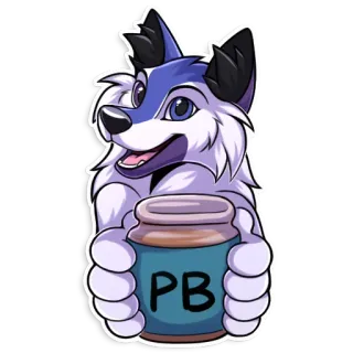 🥜 0c48c7d2 PB loup, beurre de cacahuète, nourriture, animal, dessin animé, autocollant telegram sticker