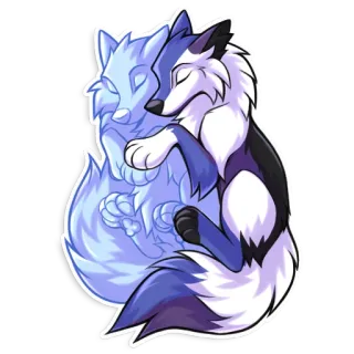 🫂 11998972 loups, câlin, amour, esprit, dessin animé telegram sticker