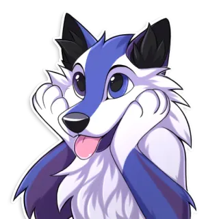 😜 14552066 loup, dessin animé, animal, autocollant, mignon, poilu telegram sticker
