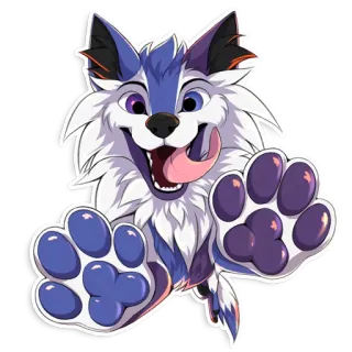 💜 167e5fdb loup, dessin animé, animal, furry, chien telegram sticker
