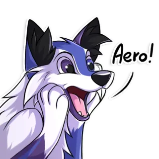 🔊 306c3458 Aero! Dessin animé, Loup, Animal, Personnage, Mignon telegram sticker