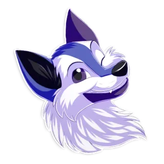 😉 4afebc66 furry, anthro, animal, loup, dessin animé, sticker telegram sticker