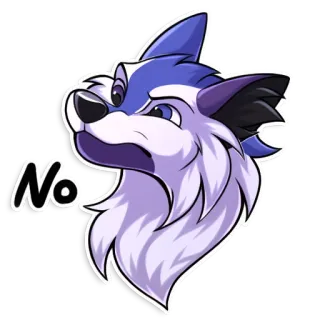 🙅‍♂ 59c1aca5 No Furry, Loup, Animal, Dessin animé, Non telegram sticker