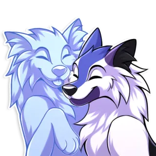 🫂 69e2c21a loup, dessin animé, animaux, mignon, amical telegram sticker