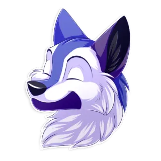 😌 7372cf0f Furry, Renard, Loup, Cartoon, Sticker, Animal telegram sticker